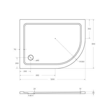 Каркас с ножками для SMC поддона CEZARES TRAY-M-RH-120/90-ML-L