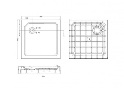 Поддон SMC CEZARES TRAY-SMC-A-80-550-150-W