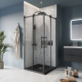 MARINO-A-2-90-C-CR Душевой уголок, Условный размер, мм:900x900x1950 Габариты с диапазоном регулировок, мм:(885-900)х(885-900)x1950 