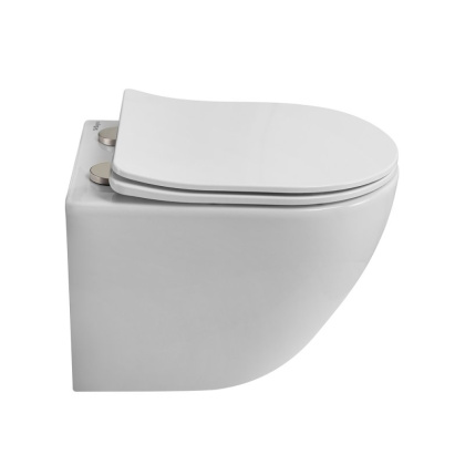 UNO 2.1 Унитаз подвесной безободковый с сиденьем дюропласт soft close BB7006CHR/SC
