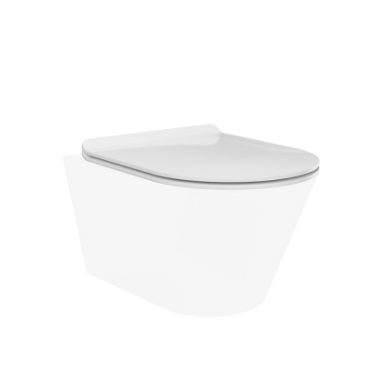 Сиденье PLAZA Modern/ BG Slim Soft close + clip up, белый PLMR.seat.02\WHT