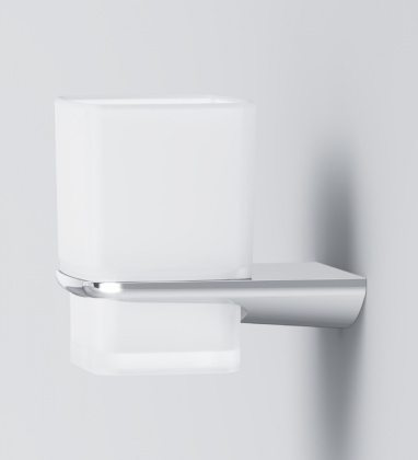 Стеклянный стакан Inspire V2.0 с настенным держателем, 10х7,5х10,6 см, белый, A50A34300