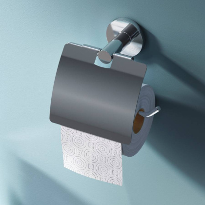 Держатель для туалетной бумаги X-Joy с крышкой, 11,3х13,8х6,1 см, хром, A85A341400