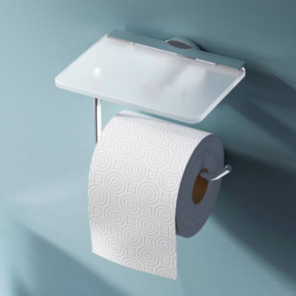Держатель для туалетной бумаги X-Joy с полкой, 10,5х14х11,2 см, хром, A85A341500