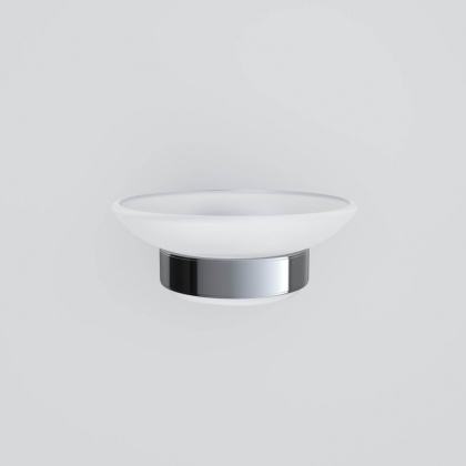 Стеклянная мыльница Sense L с настенным держателем, 4,6х10,7х13 см, хром, A7434200