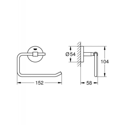 Держатель туалетной бумаги Grohe Bau Cosmopolitan, 10,4х15,2х5,8 см, хром, 40457001