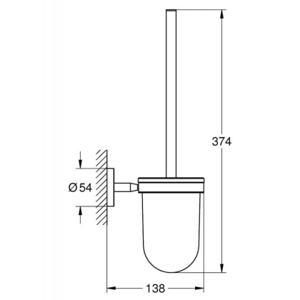 Туалетный ёршик Grohe Bau Cosmopolitan, 10,5х13,8х37,4 см, 40463001 хром