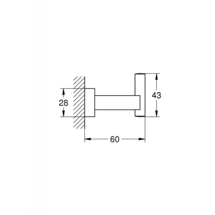 Крючок Grohe Essentials Cube, 4х6х4,3 см, хром, 40511001
