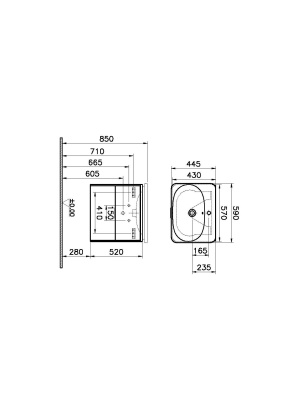 Шкаф Nest с раковиной c 2мя ящиками, 60 см, с LED подсветкой, цвет натуральная древесина