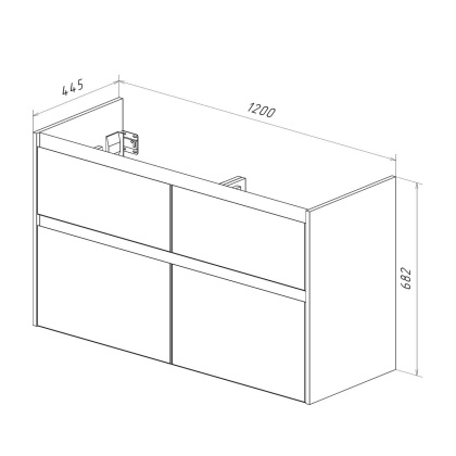 Тумба Lemark COMBI 125см под 2 раковины, подвесная/напольная,4 ящика, цвет фасада: Дуб кантри, цвет корпуса: Белый глянец
