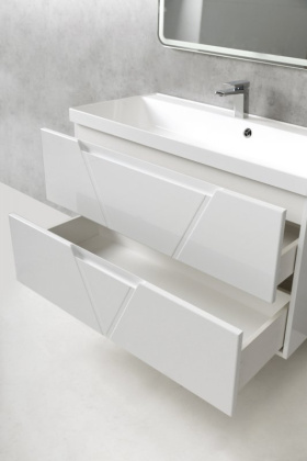 Тумба с раковиной подвесная BelBagno VITTORIA 90 Bianco Lucido, раковина белая