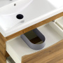 Тумба с раковиной на две чаши четырьмя ящиками подвесная BelBagno MARINO-CER 120 Rovere Nature Grigio, раковина белая