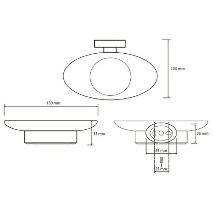 Мыльница Bemeta Oval 118408021 Хром
