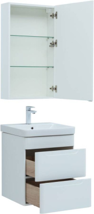 Мебель для ванной Aquanet София 50 белый глянец (2 ящика)