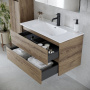 Тумба подвесная SANCOS Urban 590х450х550, c двумя ящиками оснащенными доводчиками, дуб галифакс натуральный , арт. UR60EG