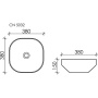 Умывальник чаша накладная квадратная Element 380*380*150мм