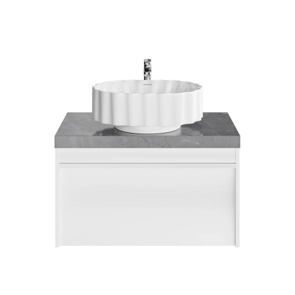 Тумба с раковиной Kerama Marazzi Modula 80 см MO.80.1+1\WHT глянцевый белый
