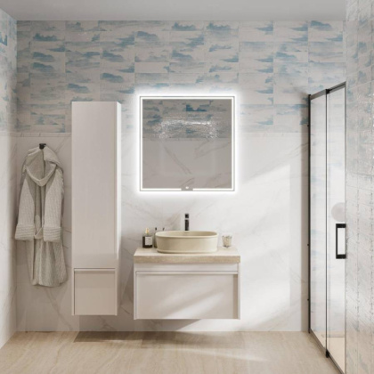 Тумба с раковиной Kerama Marazzi Modula 80 см MO.80.1+1\WHT глянцевый белый