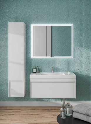 Тумба с раковиной Kerama Marazzi Modula 100 см MO.100.1+1\WHT глянцевый белый