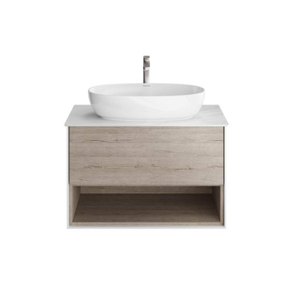 Тумба PLAZA Modern подвесная с ящиком и полкой 80, дуб Орегон PLB.M.80.1\OAK.O
