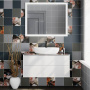 Тумба PLAZA Modern подвесная с ящиками 100, белая глянцевая PLB.M.100.2\WHT