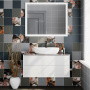 Тумба PLAZA Modern подвесная с ящиками 100, белая глянцевая PLB.M.100.2\WHT