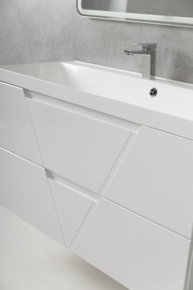 Тумба с раковиной подвесная BelBagno VITTORIA 100 Bianco Lucido, раковина белая