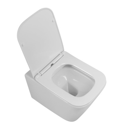 DUE 2.0 Унитаз подвесной безободковый с сиденьем дюропласт soft close BB7107CHR/SC