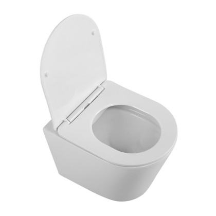 FLAY-R Унитаз подвесной безободковый с сиденьем дюропласт soft close, BB053CHR/SC