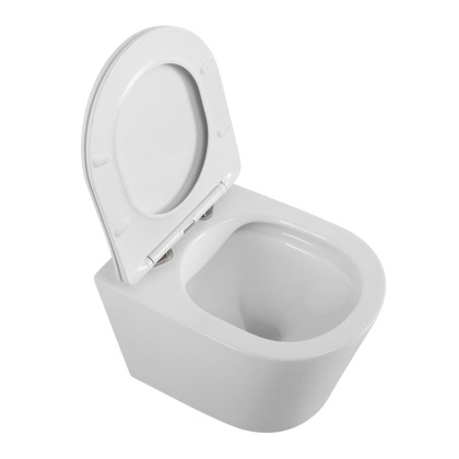 FLAY-R Унитаз подвесной безободковый с сиденьем дюропласт soft close, BB053CHR/SC