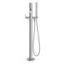LEAF-VDP-L-01 Напольный смеситель для ванны и душа однорычажный в комплекте с ручным душем и шлангом, исполнение Хром