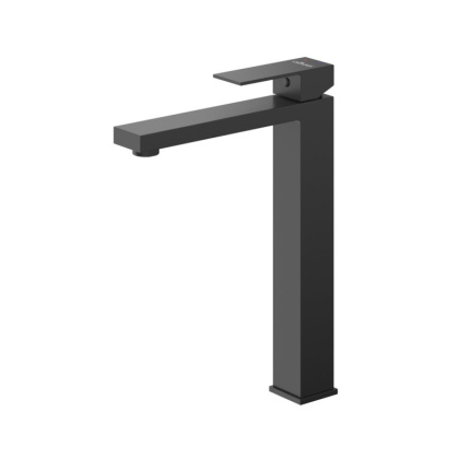 SLIDER-LC-NOP-W0 Смеситель для накладной раковины однорычажный, без донного клапана, черный матовый