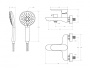 STYLUS-VD-01 Смеситель для ванны и душа однорычажный в комплекте с ручным душем, шлангом и держателем, хром