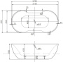 Акриловая ванна BELBAGNO BB28, 1795x855x580