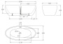 Акриловая ванна без перелива BELBAGNO BB69-1700-W0, 1700x820x600