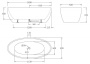 Акриловая ванна без перелива BELBAGNO BB69-1700-W0, 1700x820x600