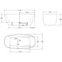 Акриловая ванна без перелива BELBAGNO BB72-1700-W0, 1700x780x600