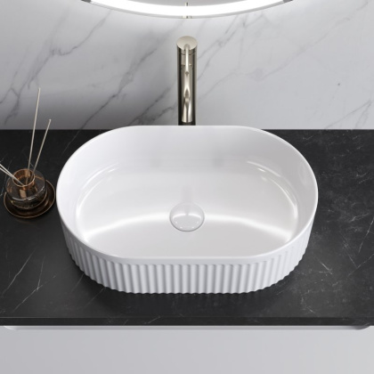 Раковина керамическая накладная, овальная BB1497, 500x320x120
