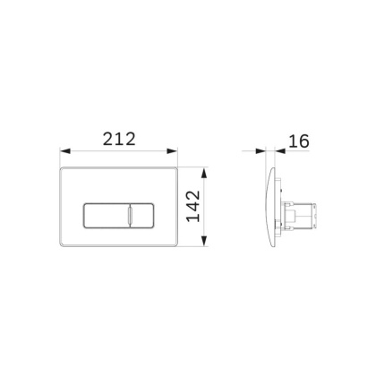 I048001 Pro M, клавиша для Инсталляции пневматическая, пластик, Белый