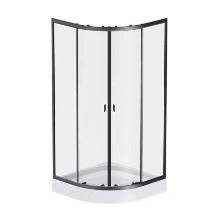 W88E-205-080BT64 X-Joy Twin Slide,  Душевое ограждение c поддоном, 80x80, профиль Черный