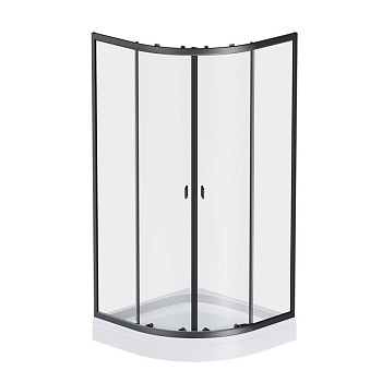 W88E-205-080BT64 X-Joy Twin Slide,  Душевое ограждение c поддоном, 80x80, профиль Черный