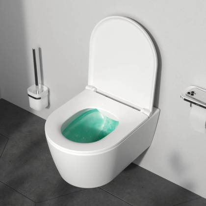 C8F1700MWSC Func подвесной унитаз 49 см FlashClean с сиденьем микролифт, бел мат