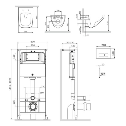 IS47001.50A1700 Инсталляция с клавишей Pro S белый с подвесным унитазом Inspire V2.0 FlashClean с сид м/л