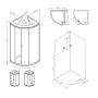 W88C-401-090WT X-Joy кабина душевая  90x90, 1/4 круга,  профиль белый, стекло прозрачное