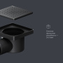 W02BD-P11-010-01BM PrimeFlow Трап для душа точечный мокрый затвор Cut Gradient 10см цвет черн мат