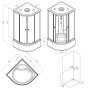 W94C-401A-090MT X-Joy Deep кабина душевая  90x90, 1/4 круга,  профиль мат.хром, стекло прозрачное