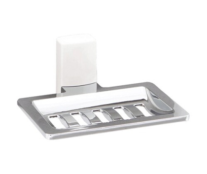 Мыльница решетка Leine, 13х6х10,5 см, хром и белый, K-5069WHITE