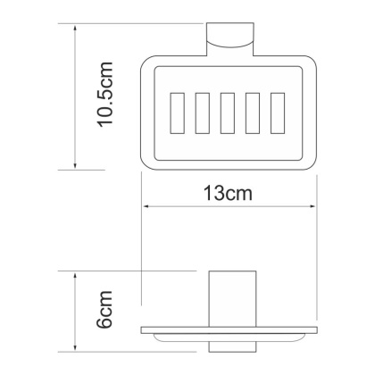 Мыльница решетка Leine, 13х6х10,5 см, хром и белый, K-5069WHITE
