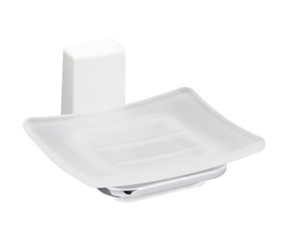 Мыльница Leine, 11х6х11,2 см, хром и белый, K-5029WHITE