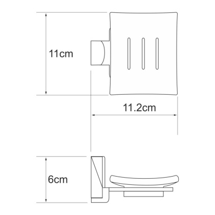 Мыльница Leine, 11х6х11,2 см, хром и белый, K-5029WHITE